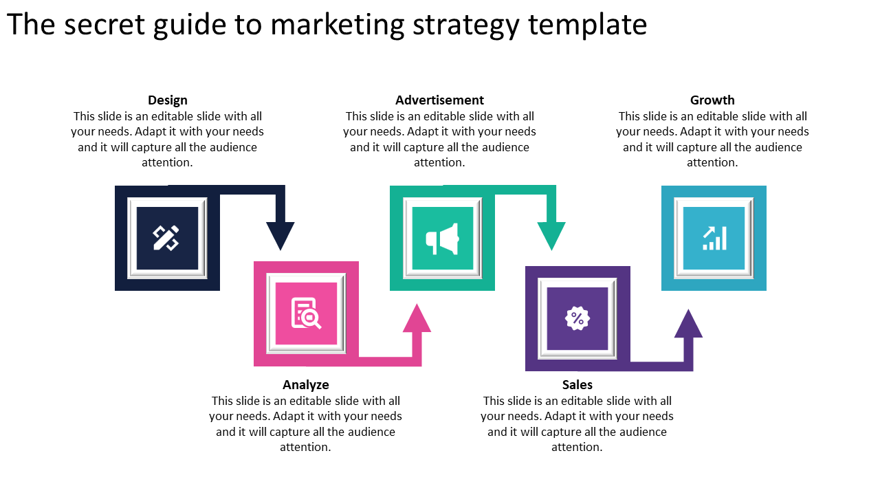 Attractive Marketing Strategy Template For Presentation